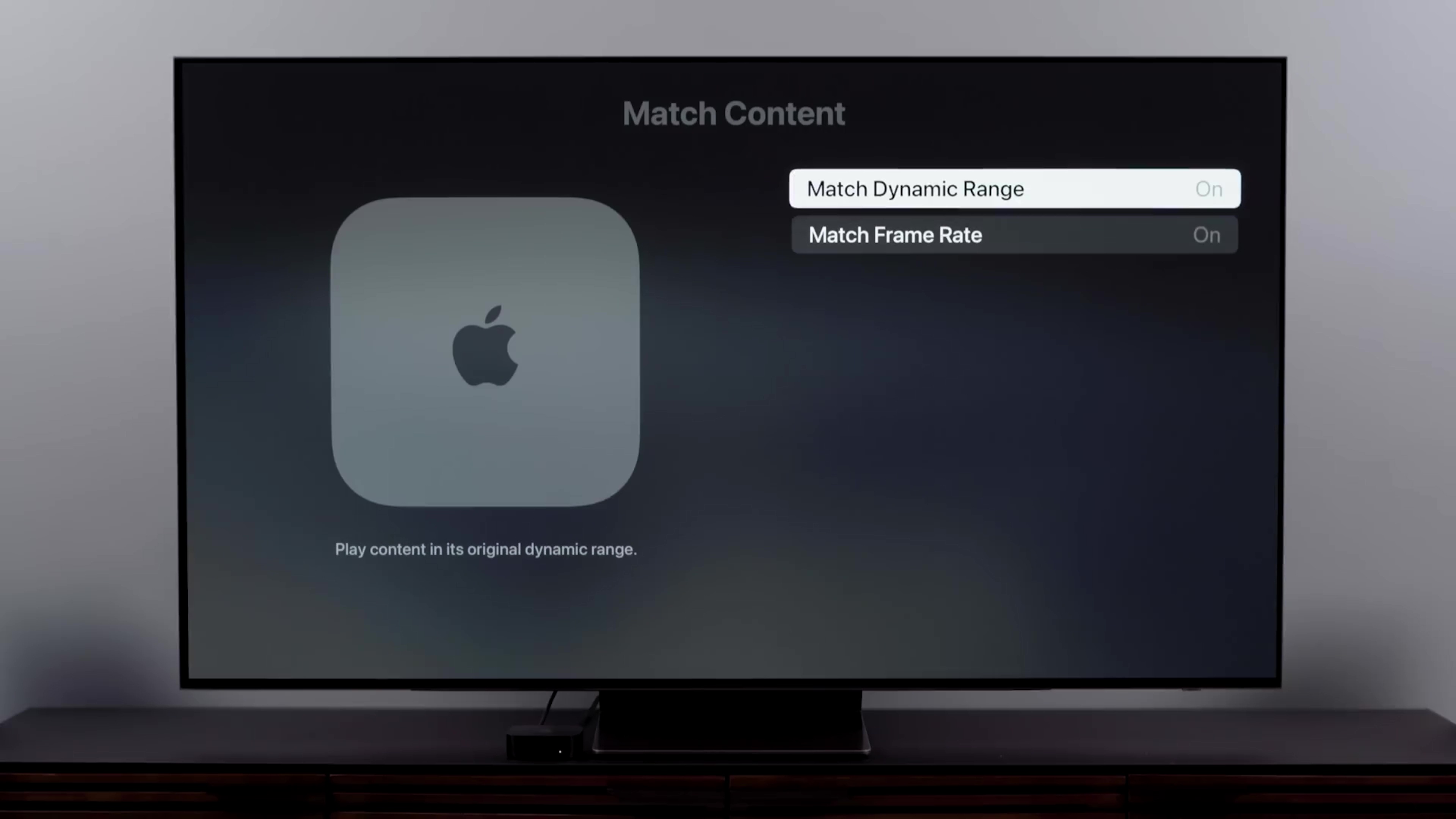 apple tv 4k match dynamic range frame rate