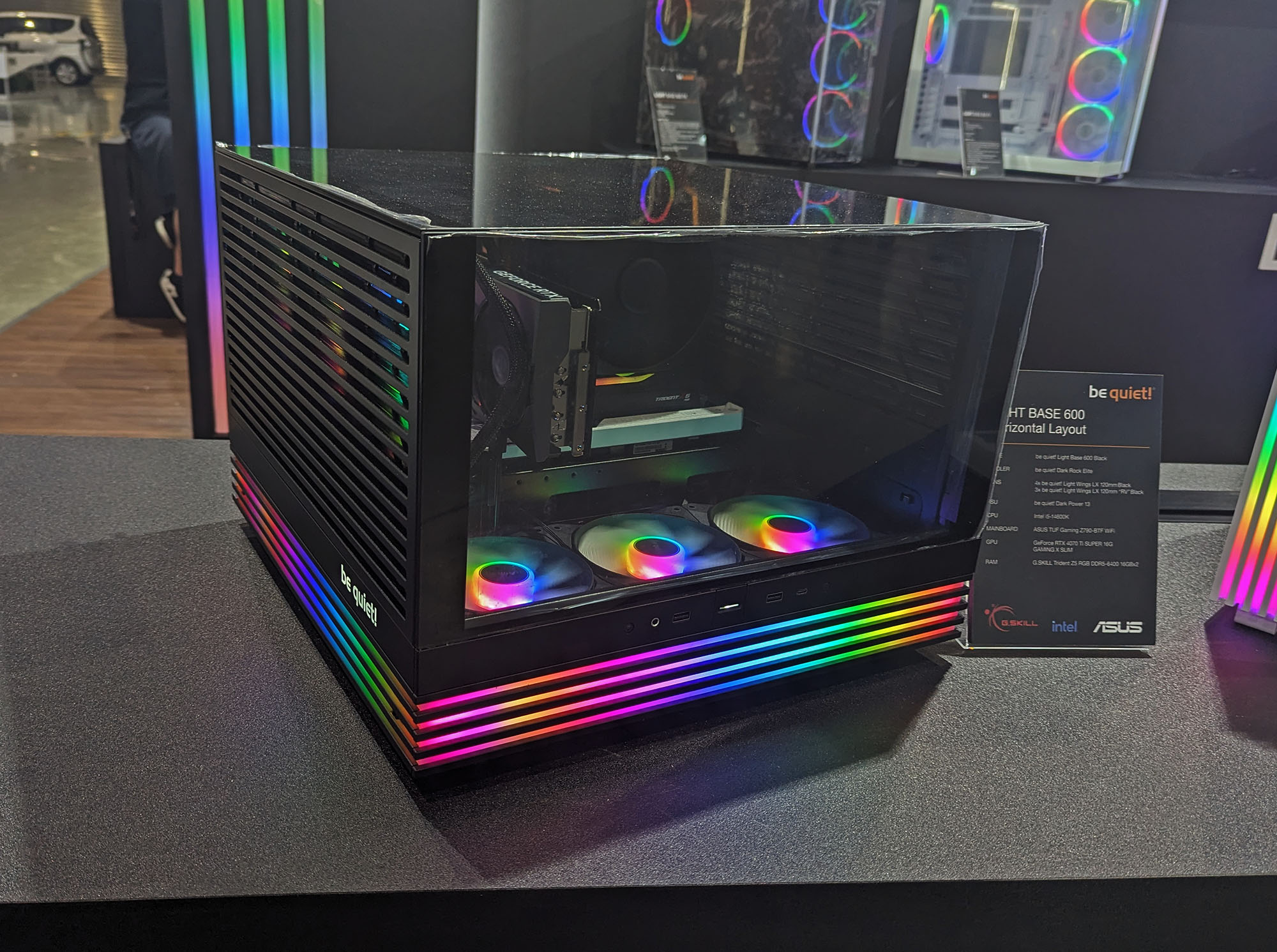 The Be Quiet Light Base 600 PC case showcased at Computex 2024.