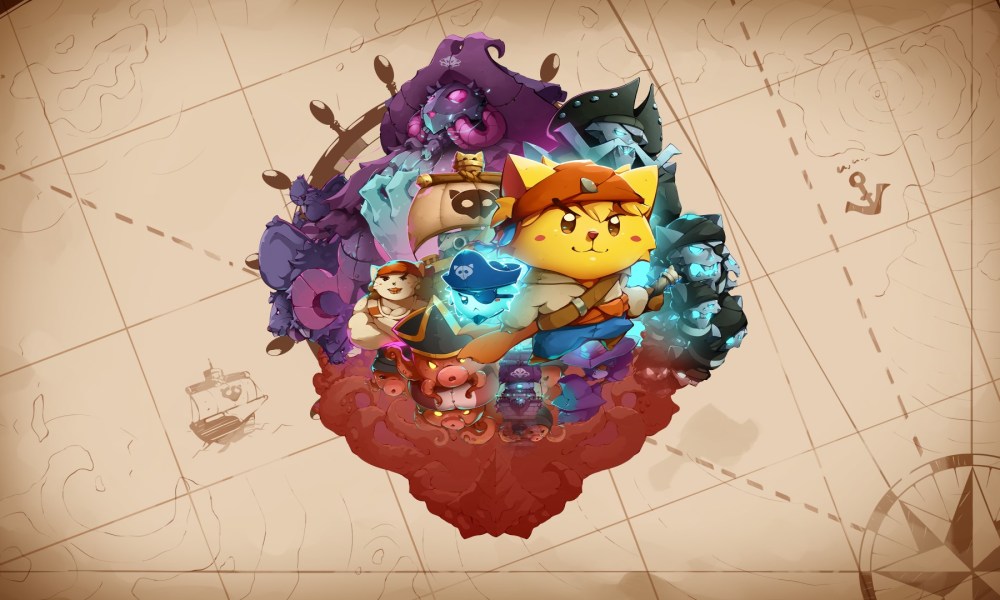 Characters pose in the key art for Cat Quest 3.