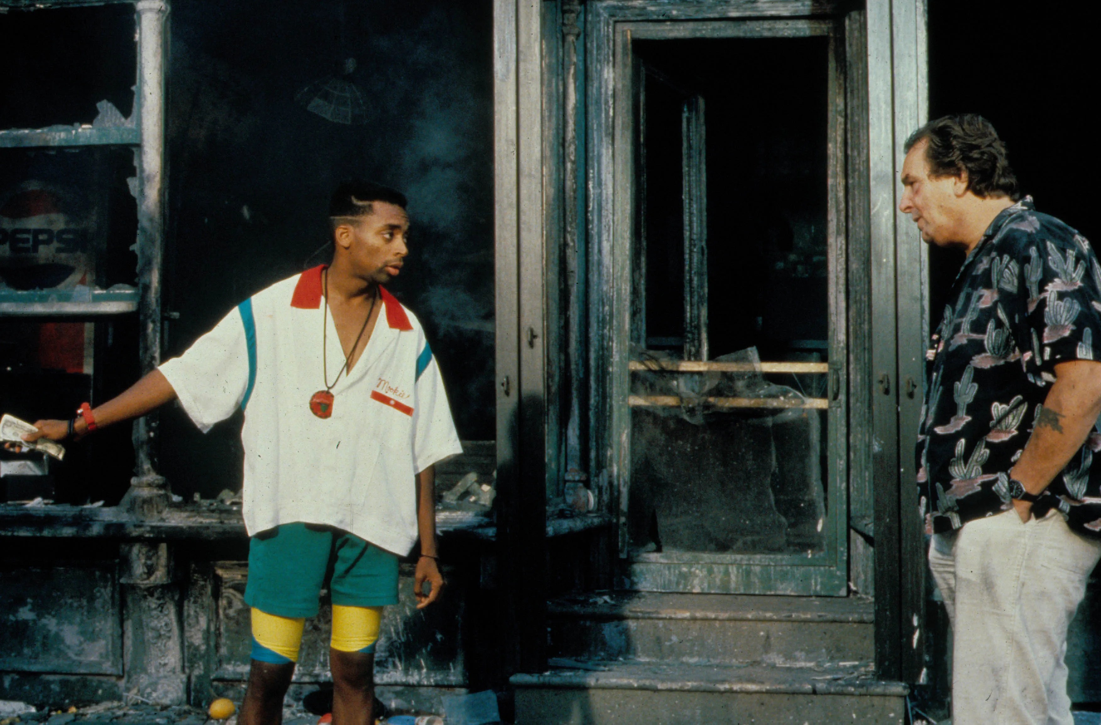 Spike Lee and Danny Aiello in Do The Right Thing.
