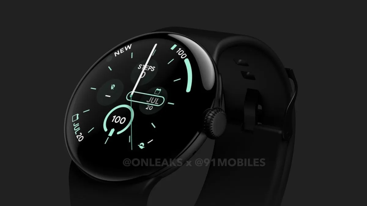 Imágenes que muestran una representación del Google Pixel Watch 3. 