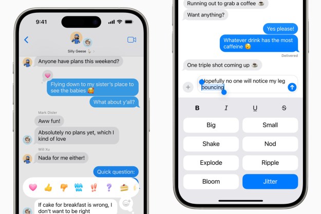Screenshots of new iMessage features in iOS 18.