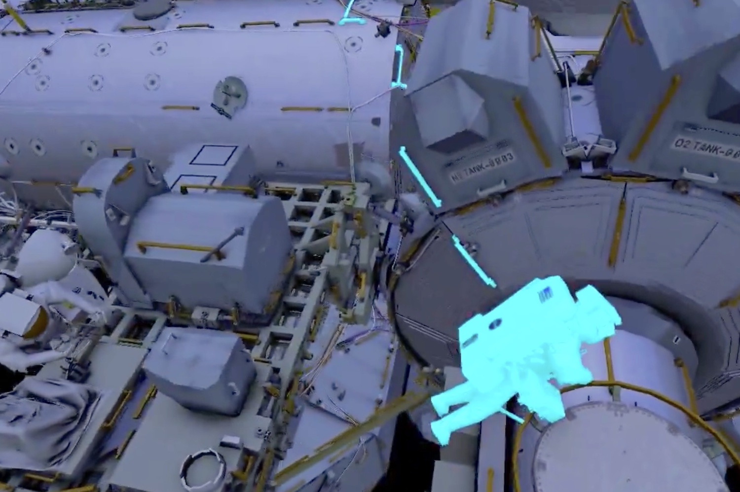 An animation showing a preview of NASA's first spacewalk of 2024.