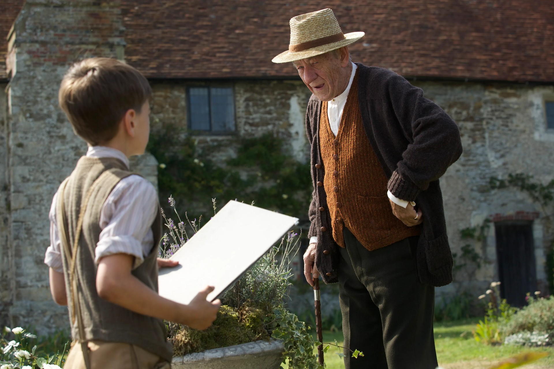 An old man talks to a kid in Mr. Holmes.