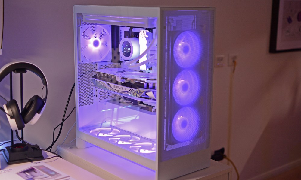 The NZXT H7 Flow refreshed PC case showcased at Computex 2024.