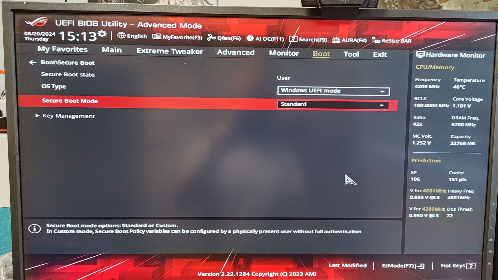 Secure Boot setting in an ASUS BIOS.