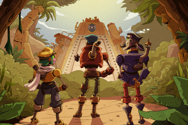 Three robots pose in Steamworld Heist 2.