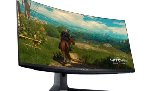 The Alienware 34 Curved QD-OLED Gaming Monitor on a white background.