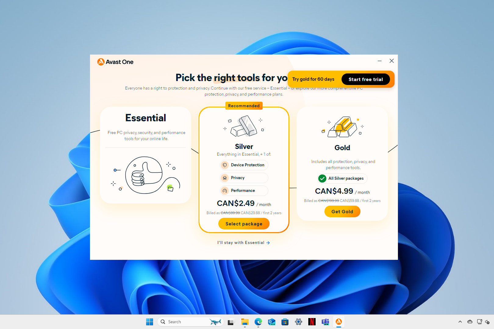 Avast offers generous 60-day free trials.
