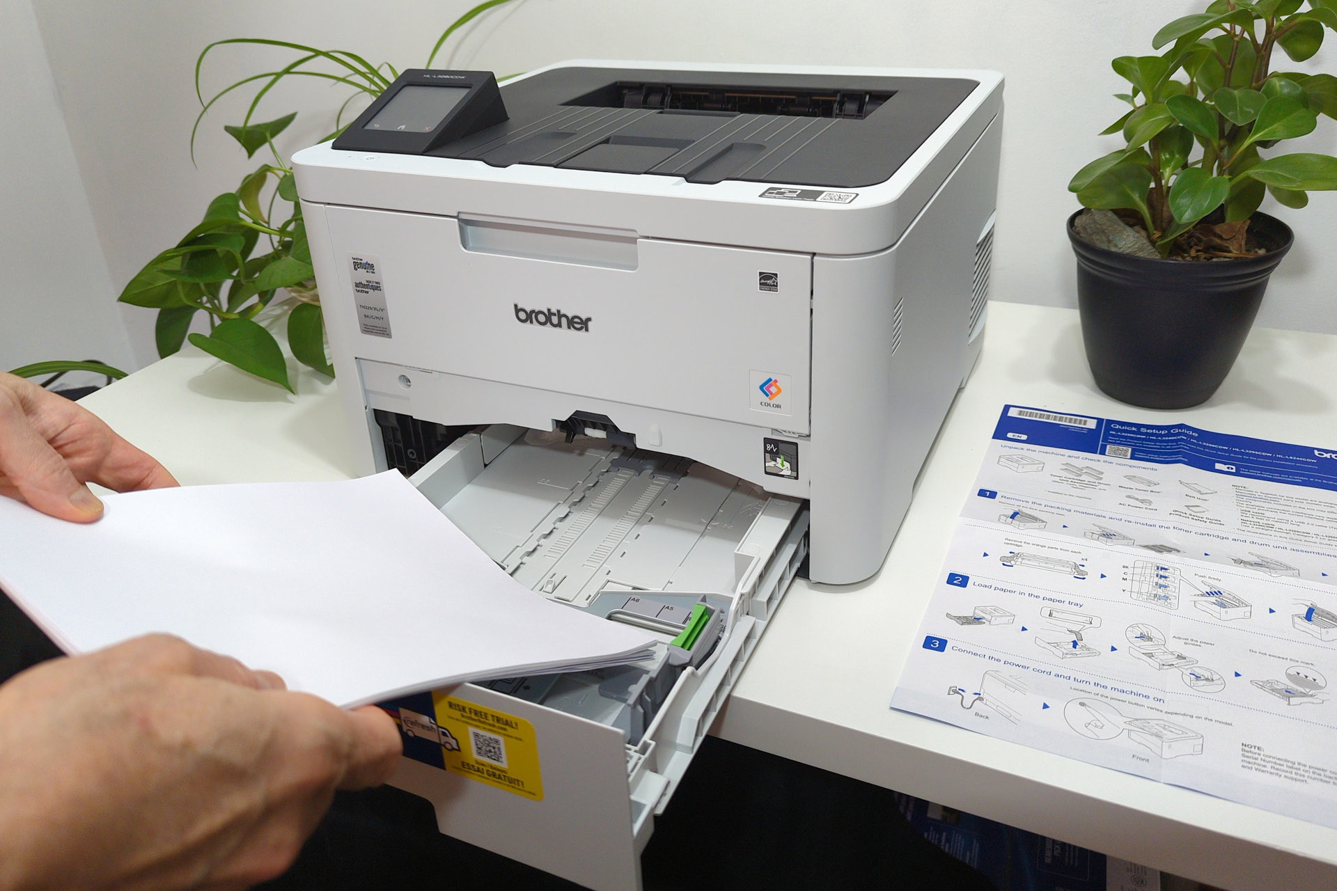 Brother's HL-L3280CDW has a fixed 2.7-inch color touchscreen and a 250-sheet paper tray.