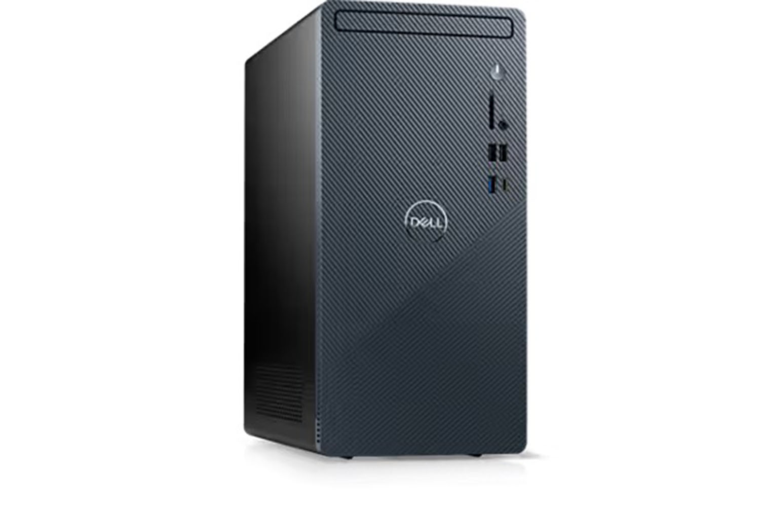 O desktop Dell Inspiron em um fundo branco.