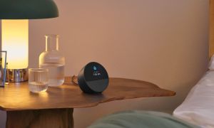 The Echo Spot on a nightstand.