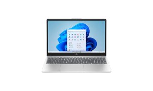 The HP 15.6-inch laptop on a white background.