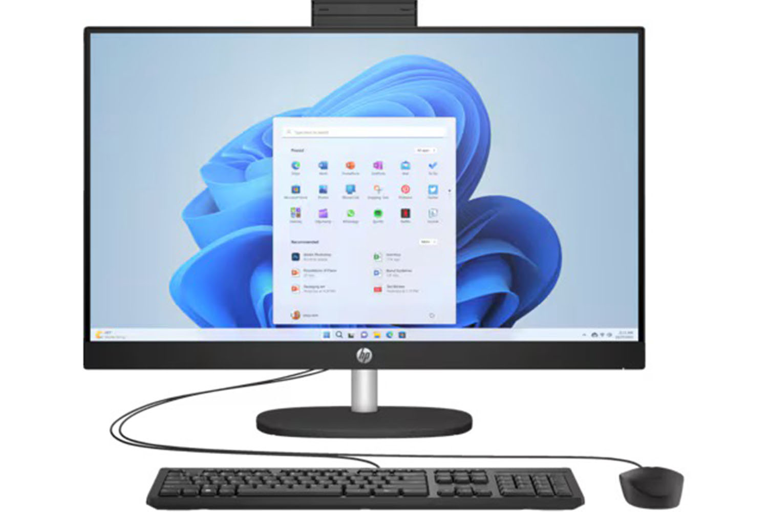 The HP All-in-One 27-inch PC on a white background.