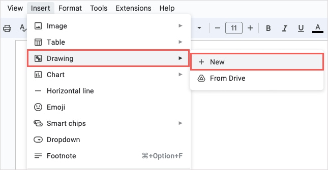 How to insert a text box in Google Docs