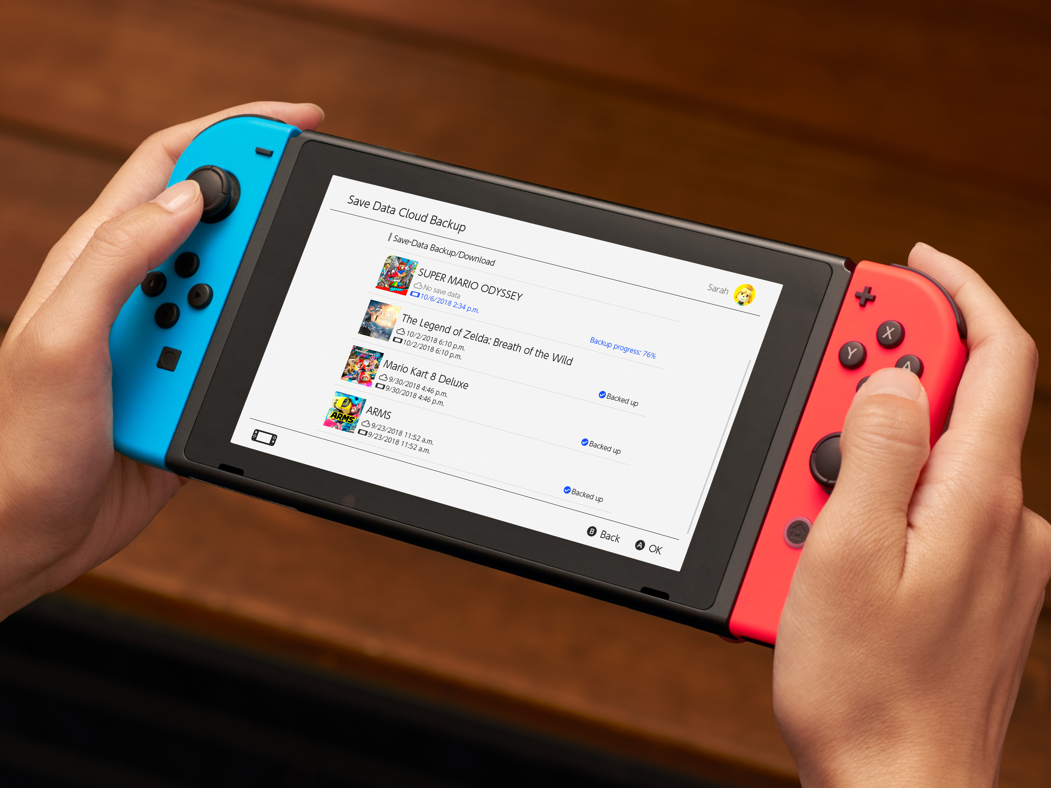 Cloud saves, which are supported through Nintendo Switch Online