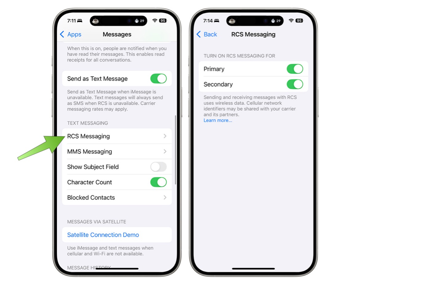 How to enable RCS messaging in iOS 18