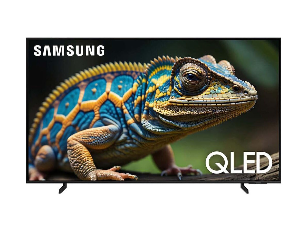 The Samsung 70-inch Q60D QLED 4K TV against a white background.