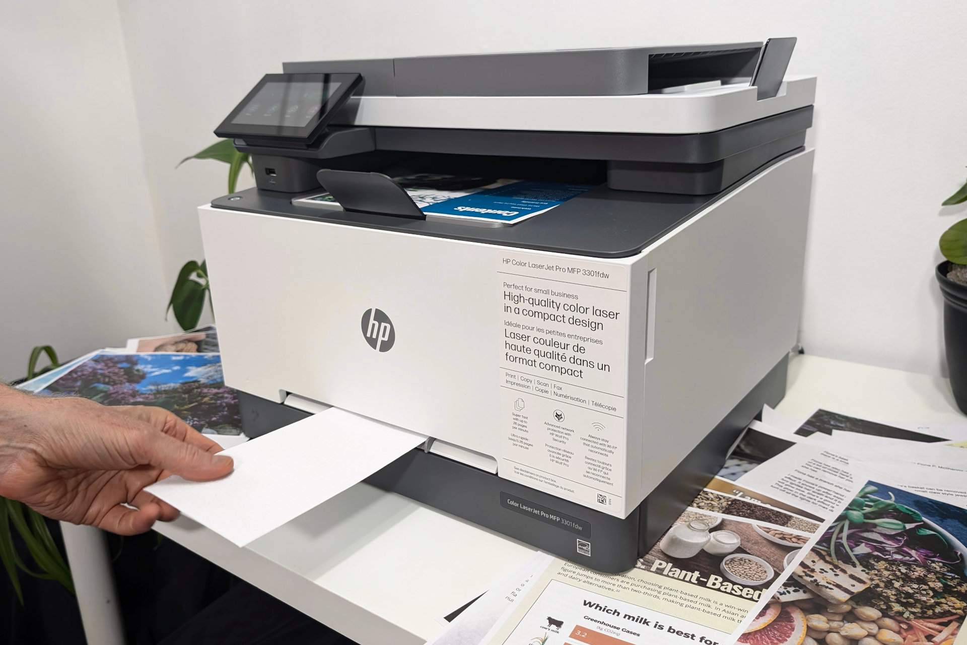 The HP Color LaserJet Pro MFP 3301fdw can print envelopes from my phone, a surprisingly rare talent.