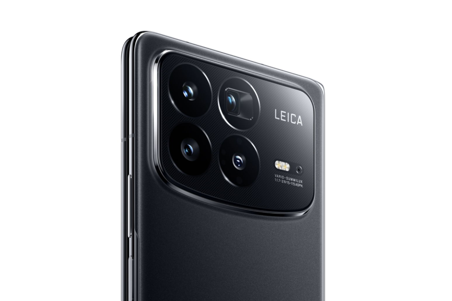 Cámaras Leica cuádruples en el teléfono plegable negro Xiaomi Mix Fold 4.