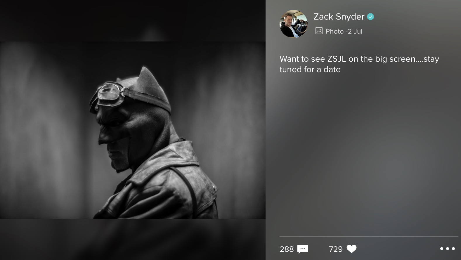 Зак Снайдер намекает на театральный релиз «Лиги справедливости Snyder Cut»