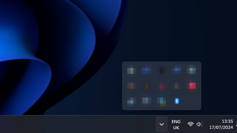 Bluetooth icon on Windows 11.