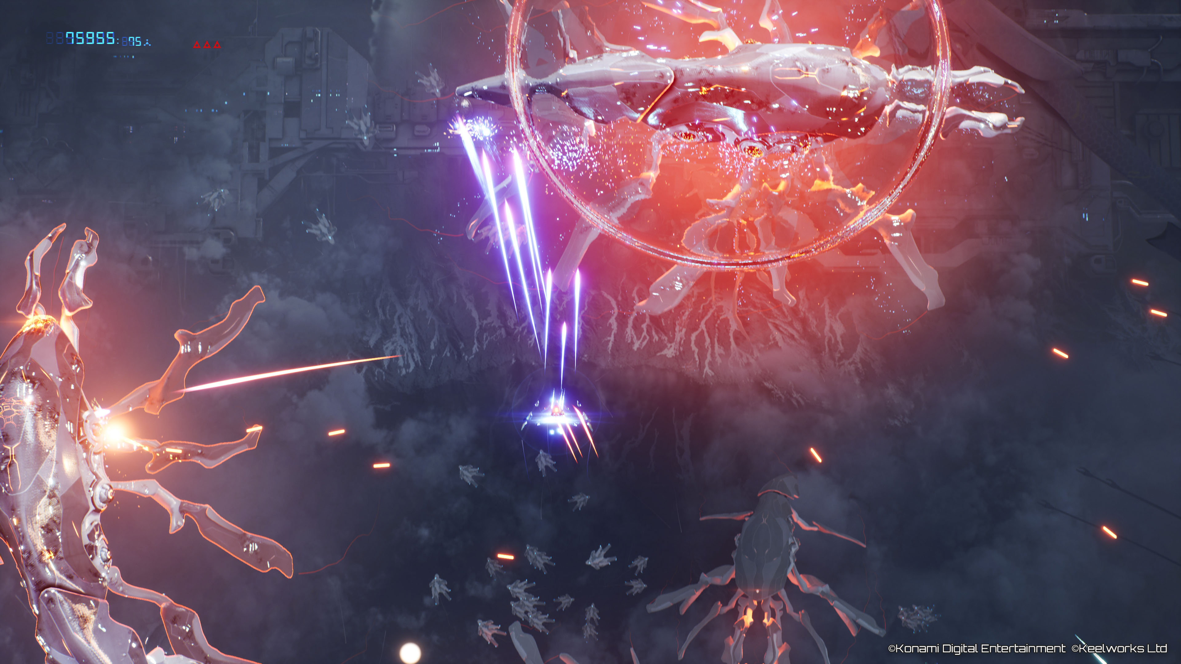 A ship fires at an alien ship in Cygni: All Guns Blazing.