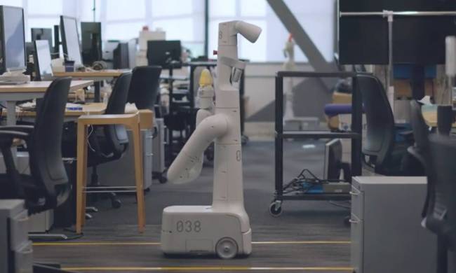 An Everyday Robot navigating through an office.