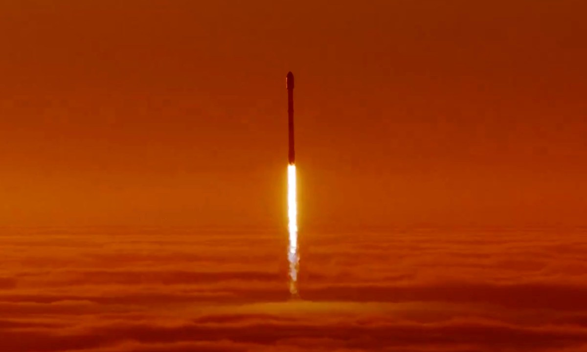 A Falcon 9 rocket launches from California.