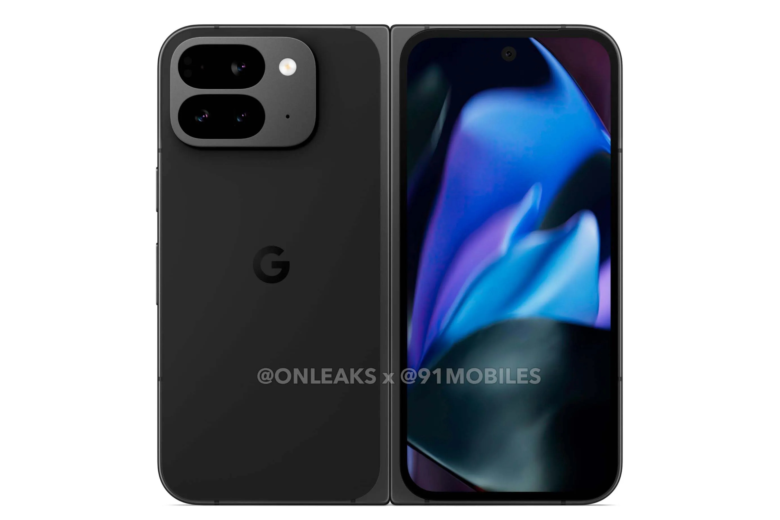 Un rendu du Google Pixel 9 Pro Fold en couleur noire.