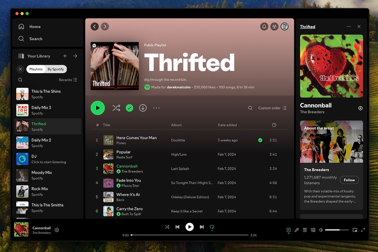 Как просмотреть тексты песен в настольном приложении Spotify.