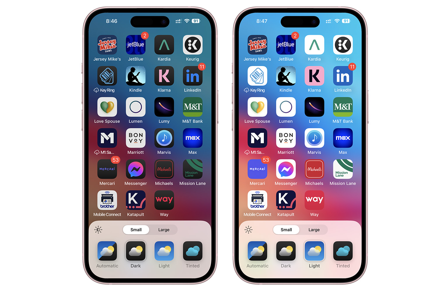 How to change app icon colors in iOS 18