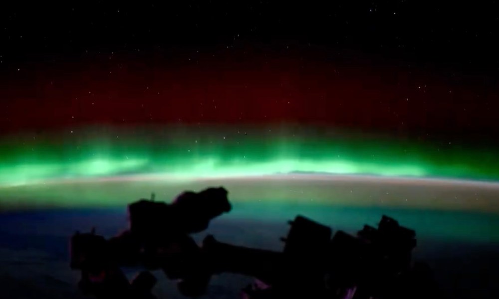 An aurora as seen from the space station.