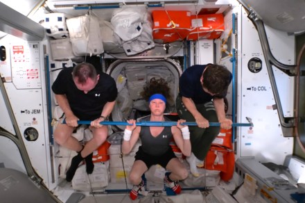 Watch ISS astronauts take part in a weightless Olympics