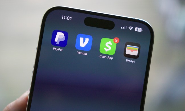 PayPal, Venmo, Cash App, and Apple Wallet apps on an iPhone.