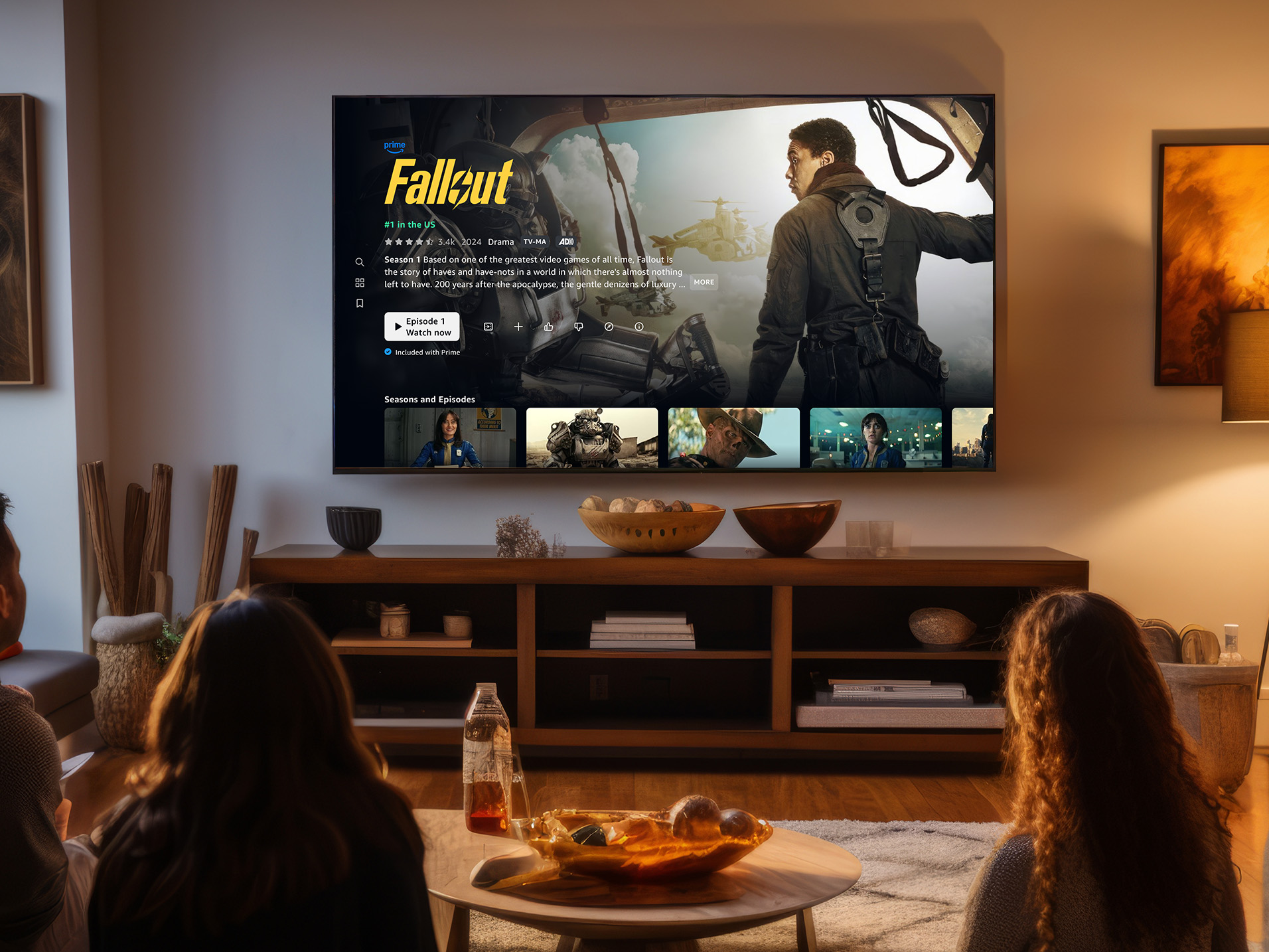 Una promoción a pantalla completa de Fallout en la aplicación actualizada de Amazon Prime Video.