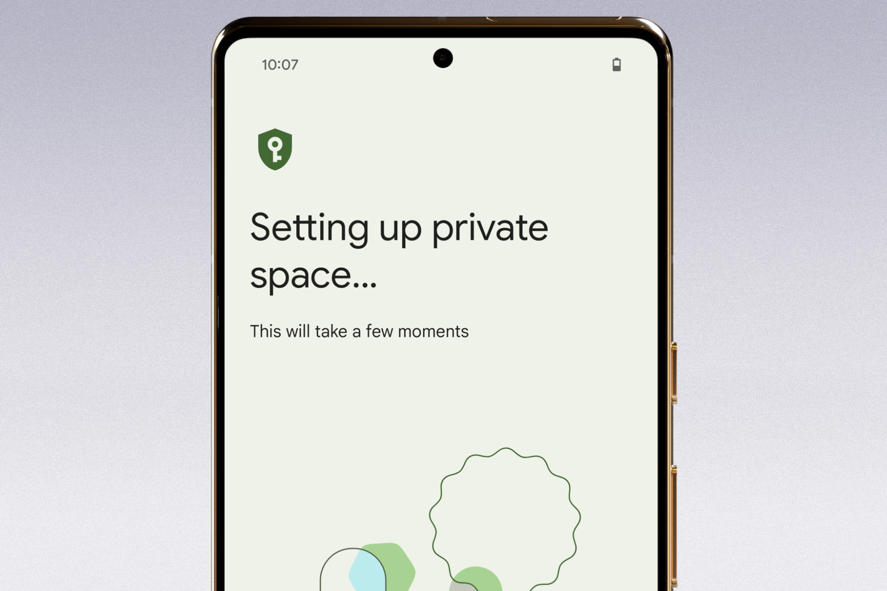 Écran de démarrage pour l’espace privé sur Android 15