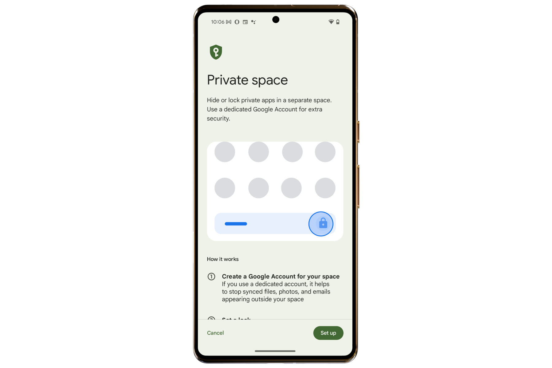 Espace privé sur Android 15