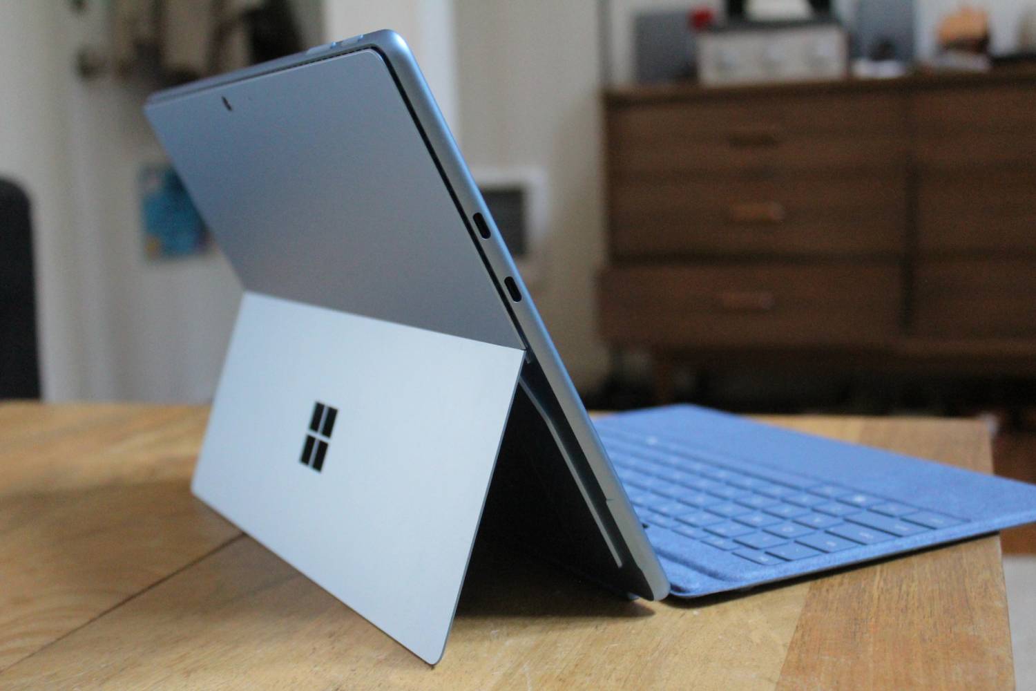 Ports shown on the side of the Surface Pro 11.