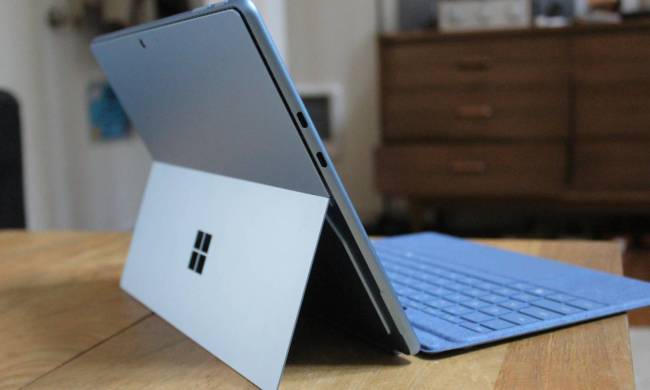 The ports shown on the side of the Surface Pro 11.