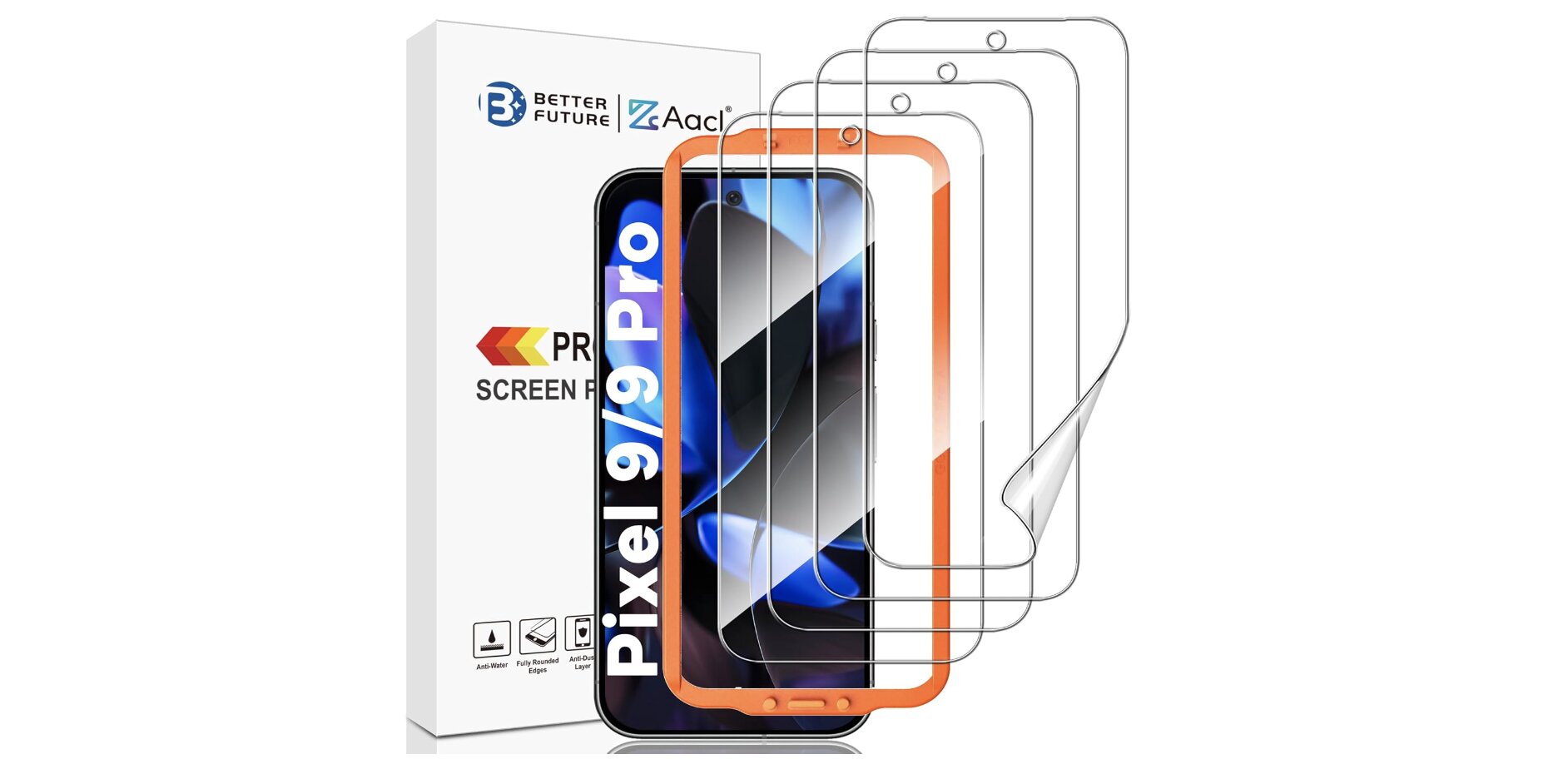 AACL 4-Pack pour film de protection d'écran Google Pixel 9/Pixel 9 Pro