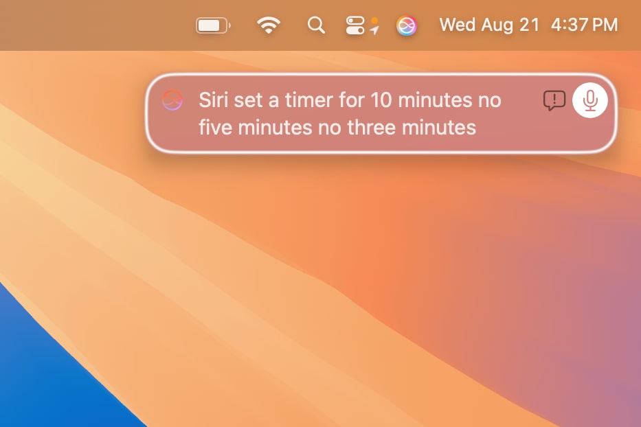 MacOS Sequoia में पुनः डिज़ाइन किया गया Siri उपयोगकर्ता इंटरफ़ेस।