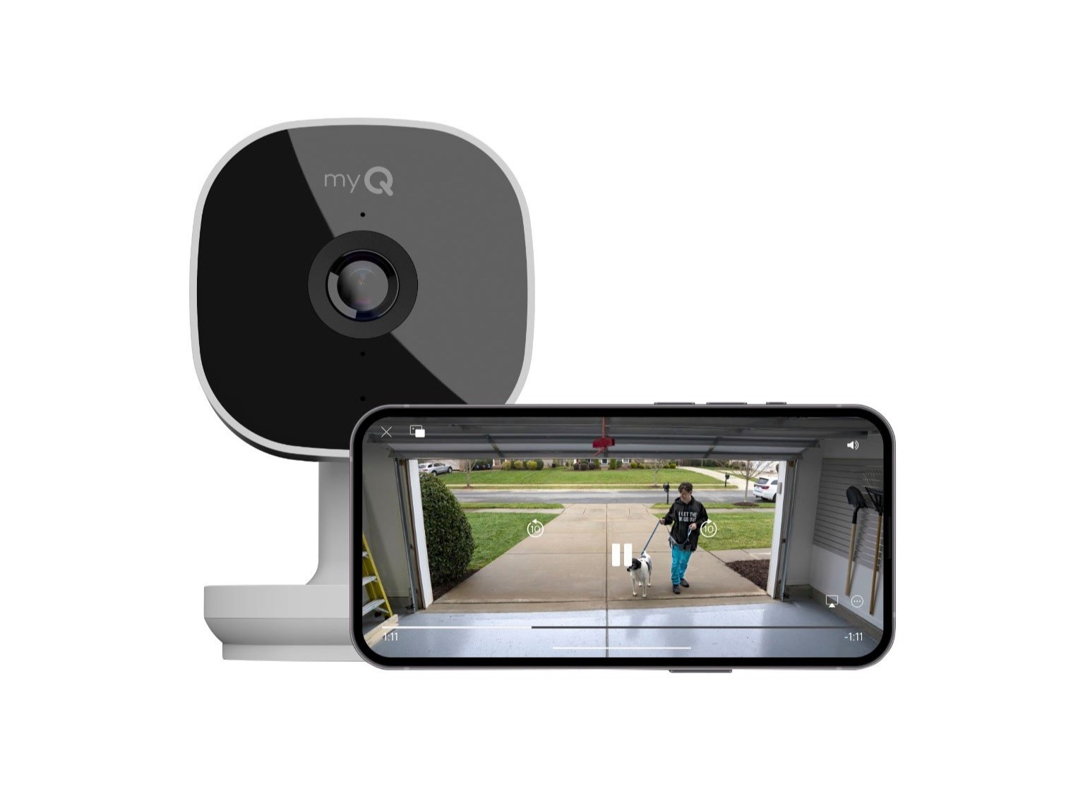 Chamberlain MyQ smart garage door security camera feed in MyQ app