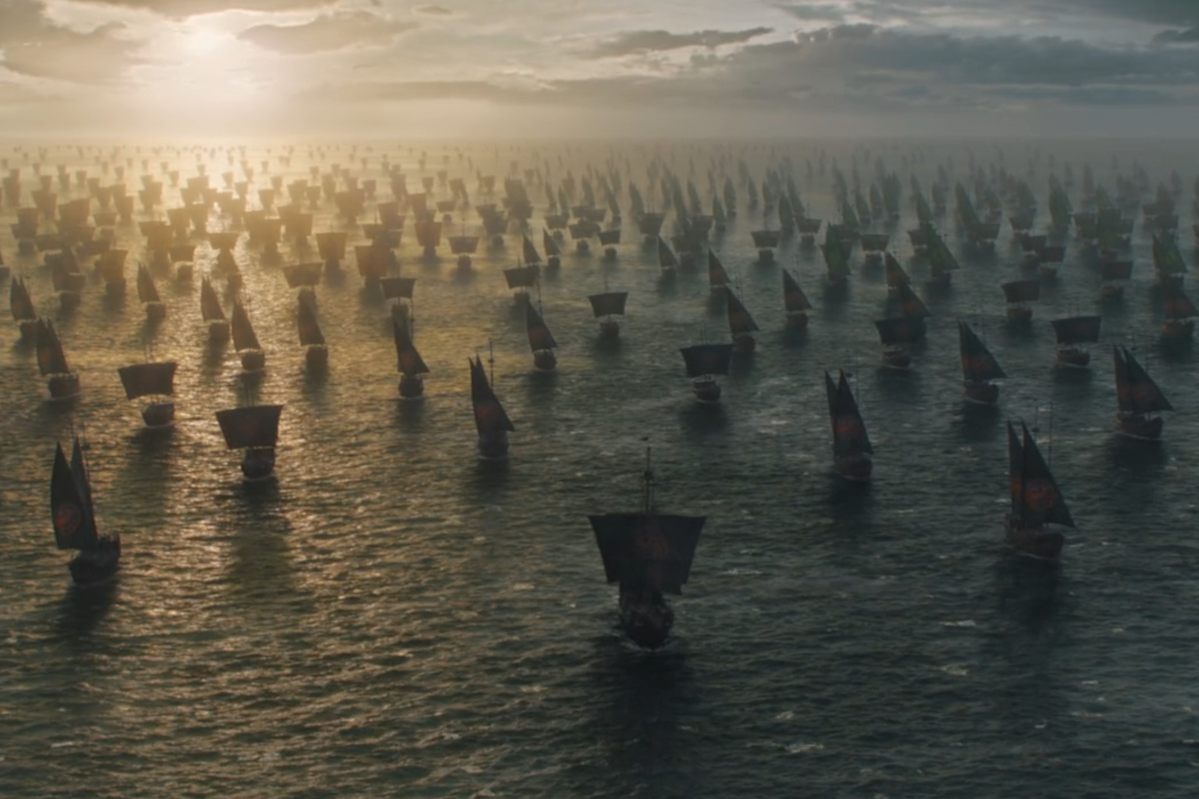 Daenerys' fleet sails across the Narrow Sea in House of the Dragon season 6.