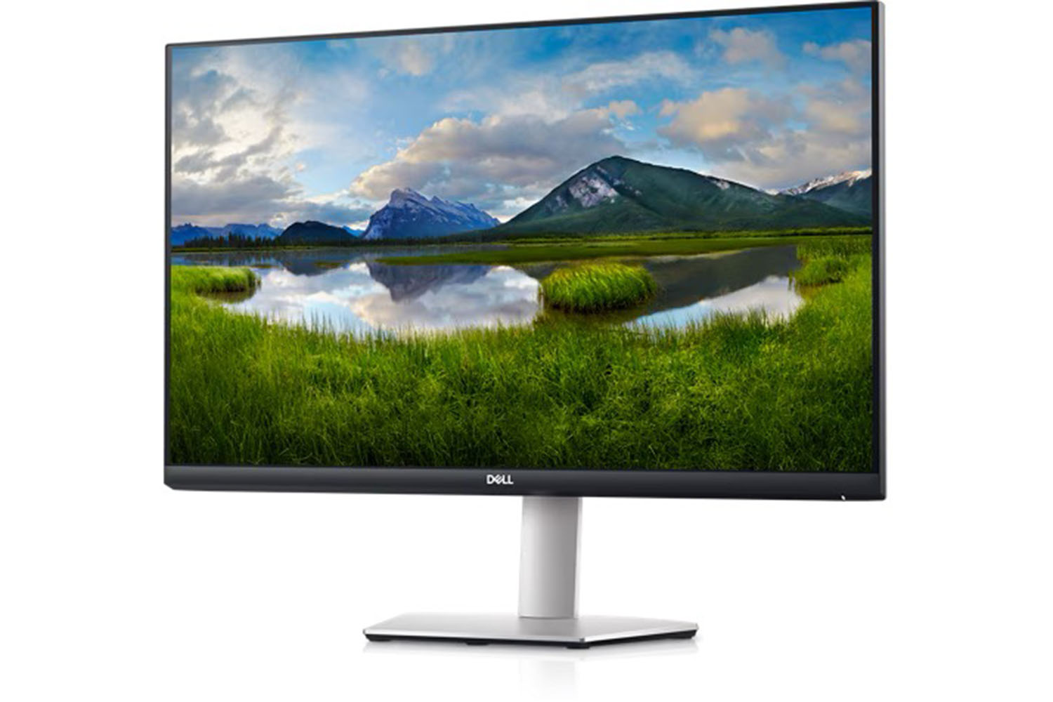 Le moniteur Dell 27 4K sur fond blanc.