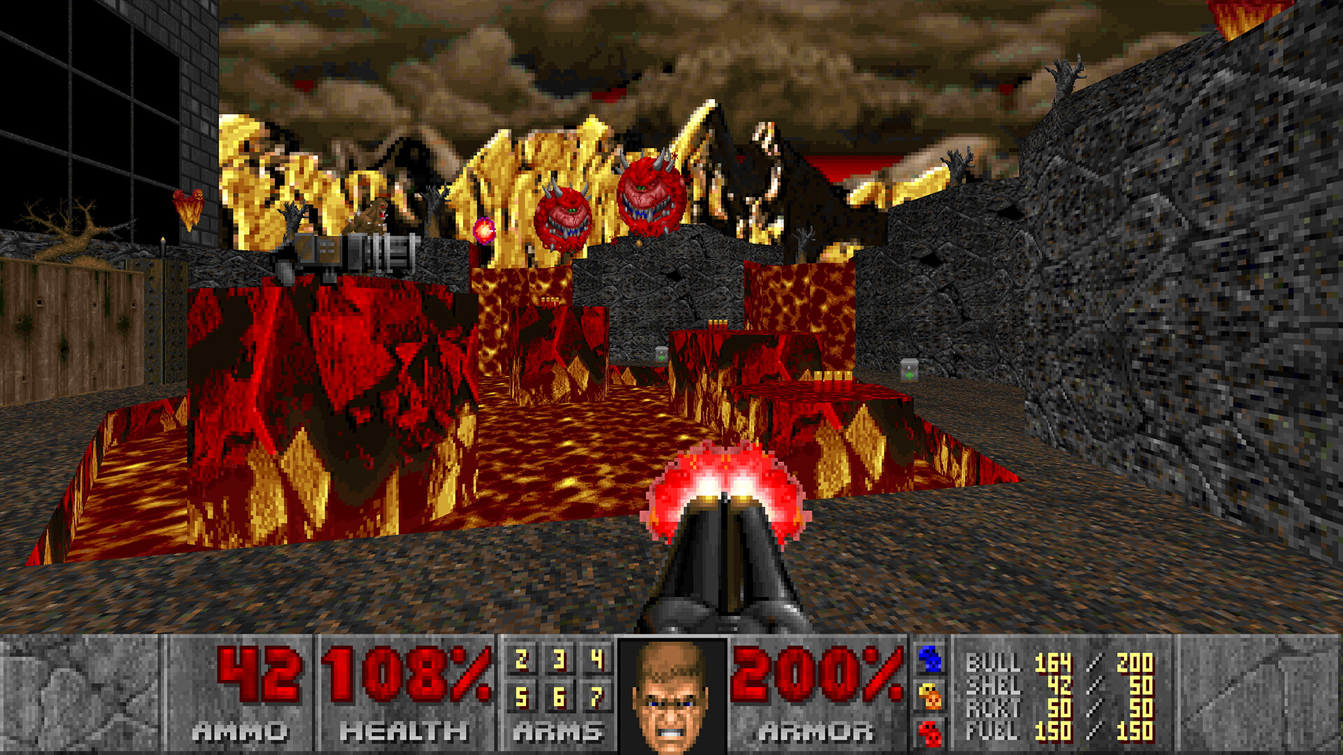 Earth invading hell in Doom + Doom II's Legacy of Rust.