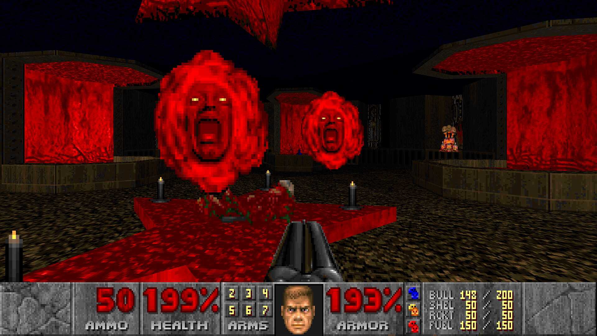 Fighting enemies in Doom + Doom 2