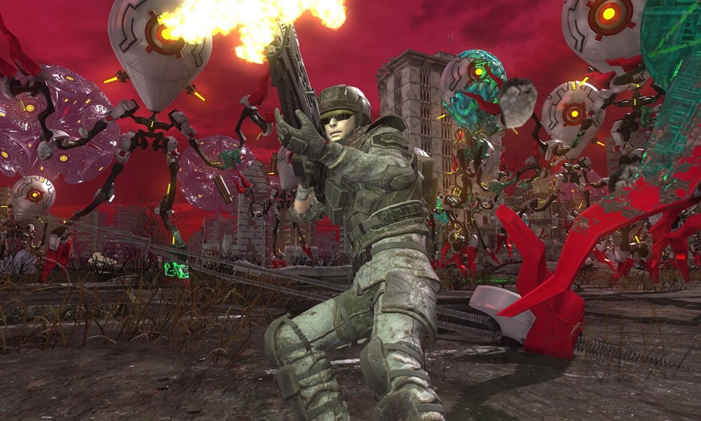 Earth Defense Force 6 shooting enemies.