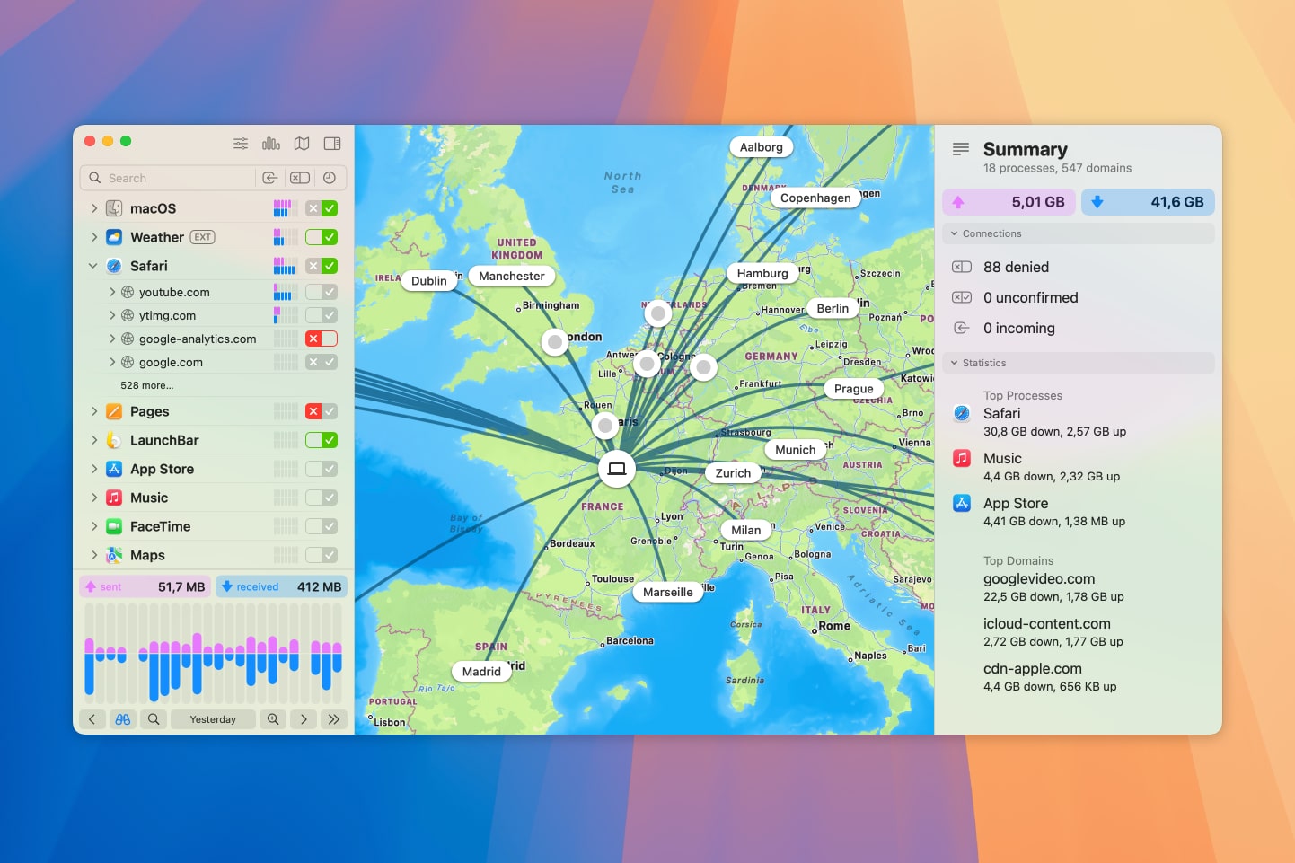 Приложение Little Snitch в macOS Sequoia.