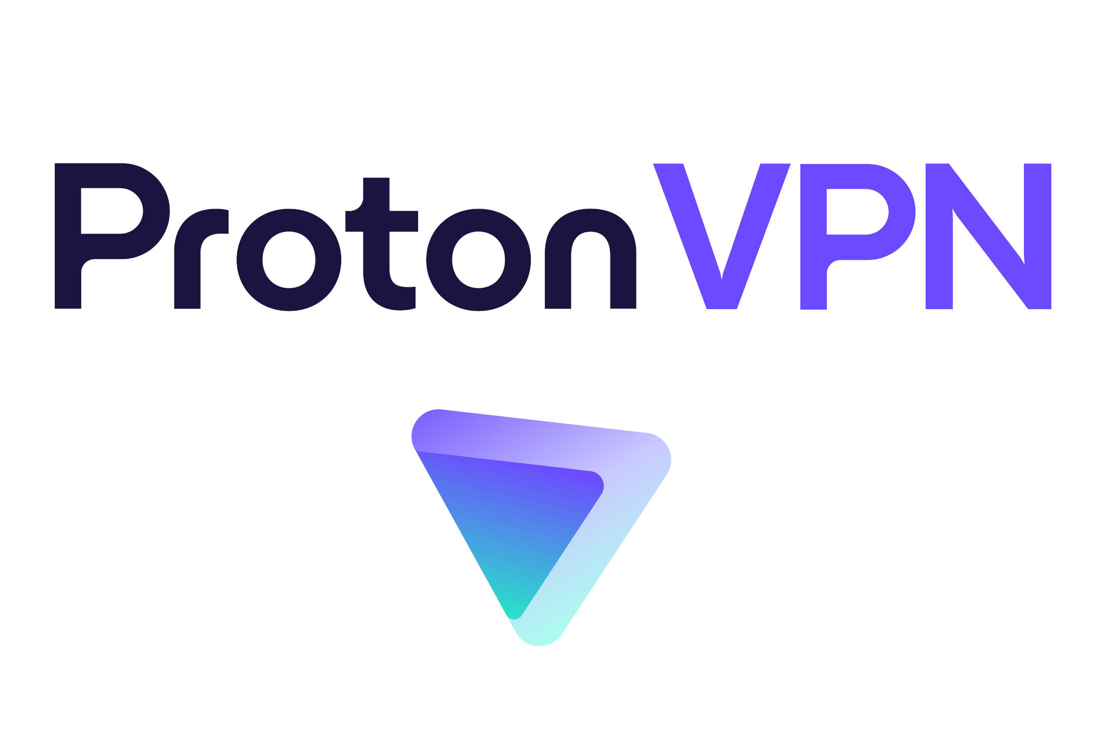 Proton VPN 徽标出现在白色背景上。